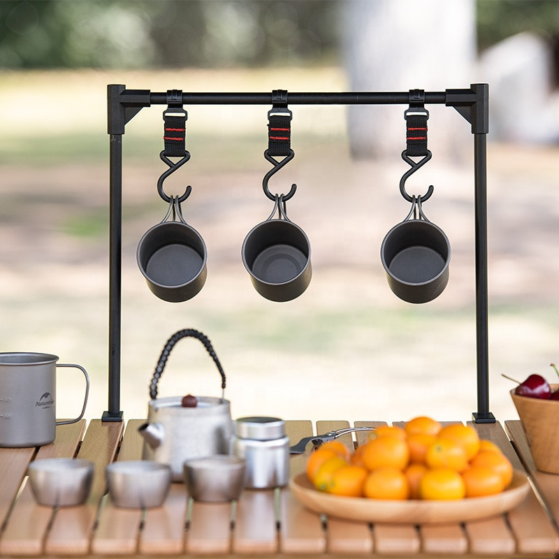 Camping Outdoor Cooking Table - TARKA Portable Camping Shelf IGT Lantern