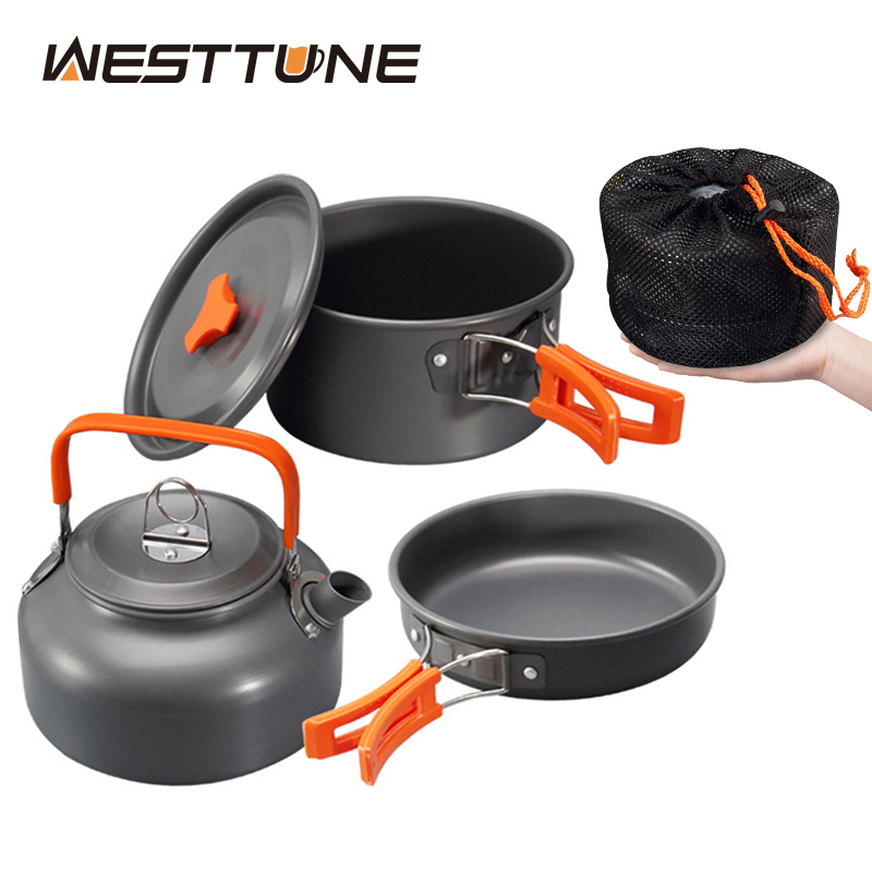 Camping Cooking Accessories - WESTTUNE Camping Cookware Kit Aluminum Outdoor