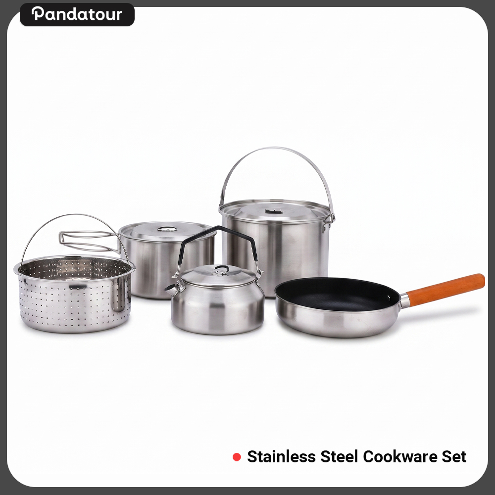 Camping Cooking Accessories - Pandatour Outdoor Camping 5Piece Stainless Steel