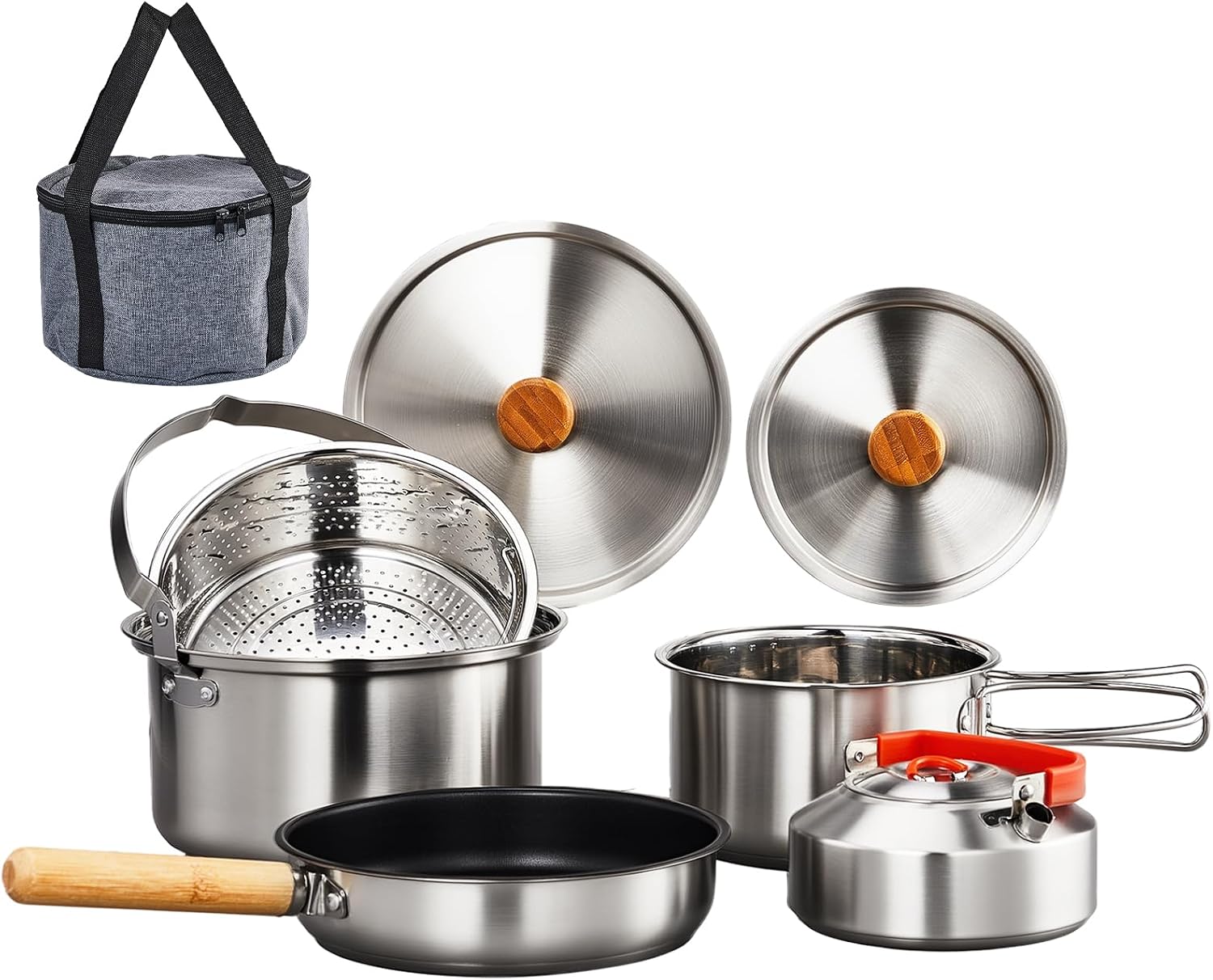 Campfire Cooking - 6pcs Cookware Set, 304 Stainless Steel