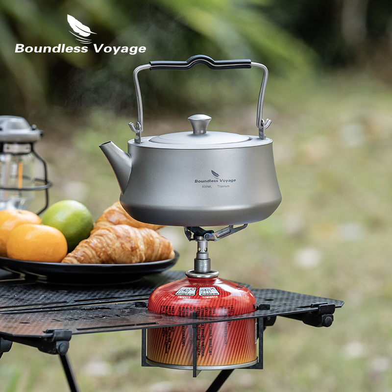 Mess Kit Titanium - Boundless Voyage 800ml Titanium Kettle with