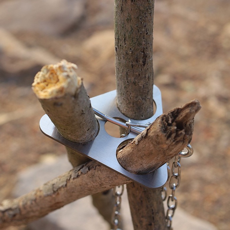 Campfire Cooking - Stainless Steel Camping Tripod Portable Detachable