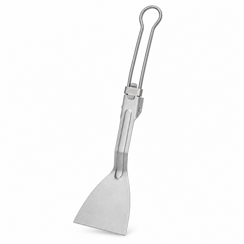 Camping Cooking Handle - Pure Titanium Folding Spatula, Lightweight 16g