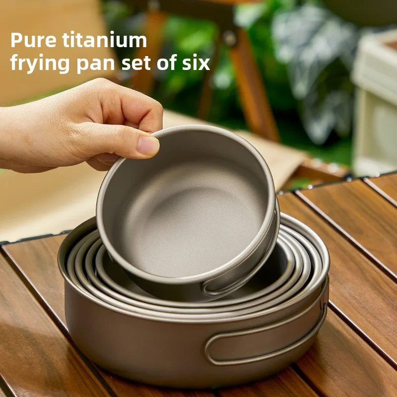 Mess Kit Titanium - Titanium Outdoor Pot Set Picnic Camping
