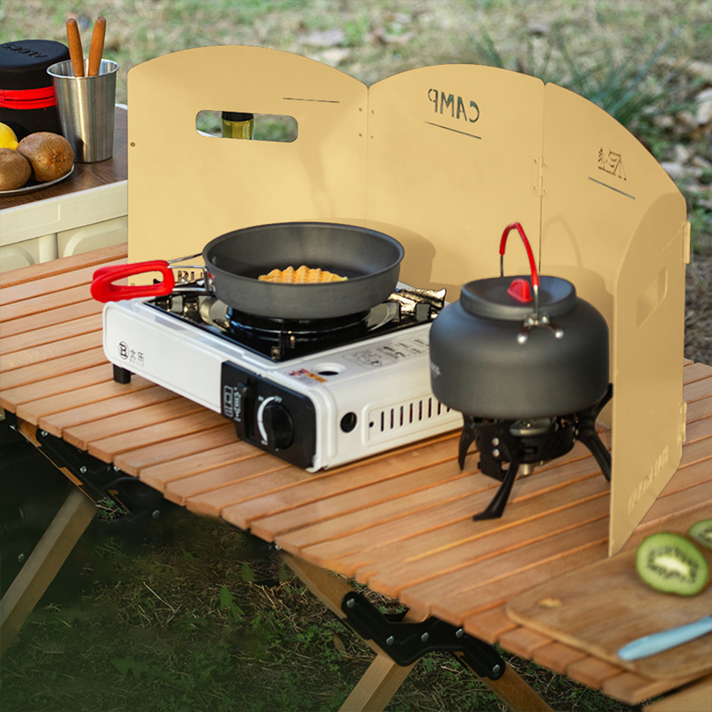 Campfire Cooking - Foldable Camping Gas Stove Windshield with