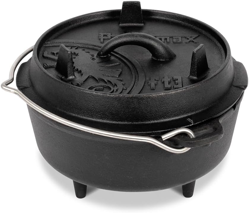 Campfire Cooking - Pre-Seasoned Cast Iron Dutch Oven with
