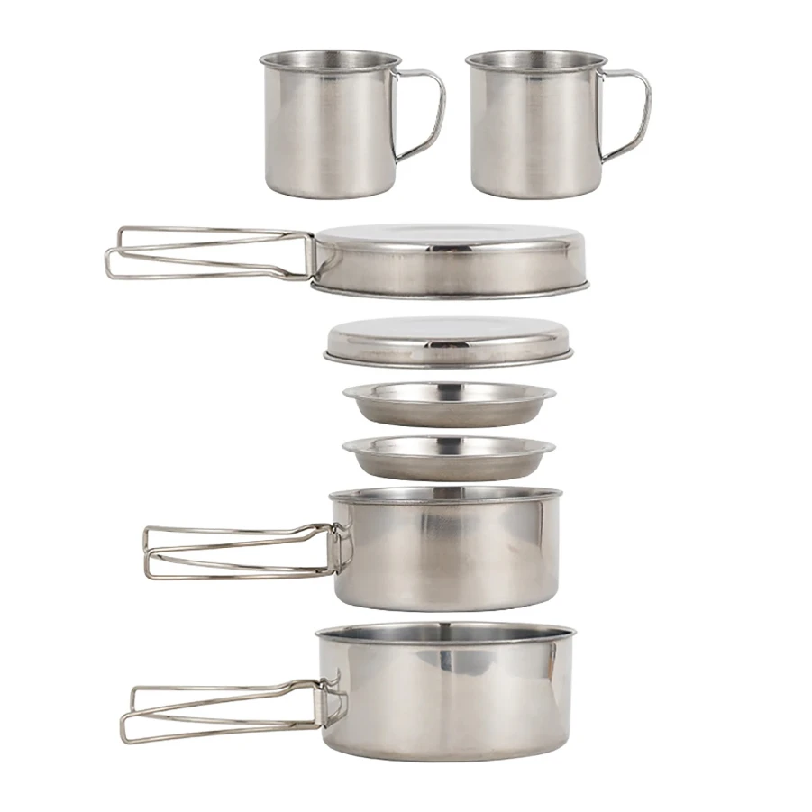 8pcs/Set Camping Cookware Mess - Camping Cooking Hot Plate review and price