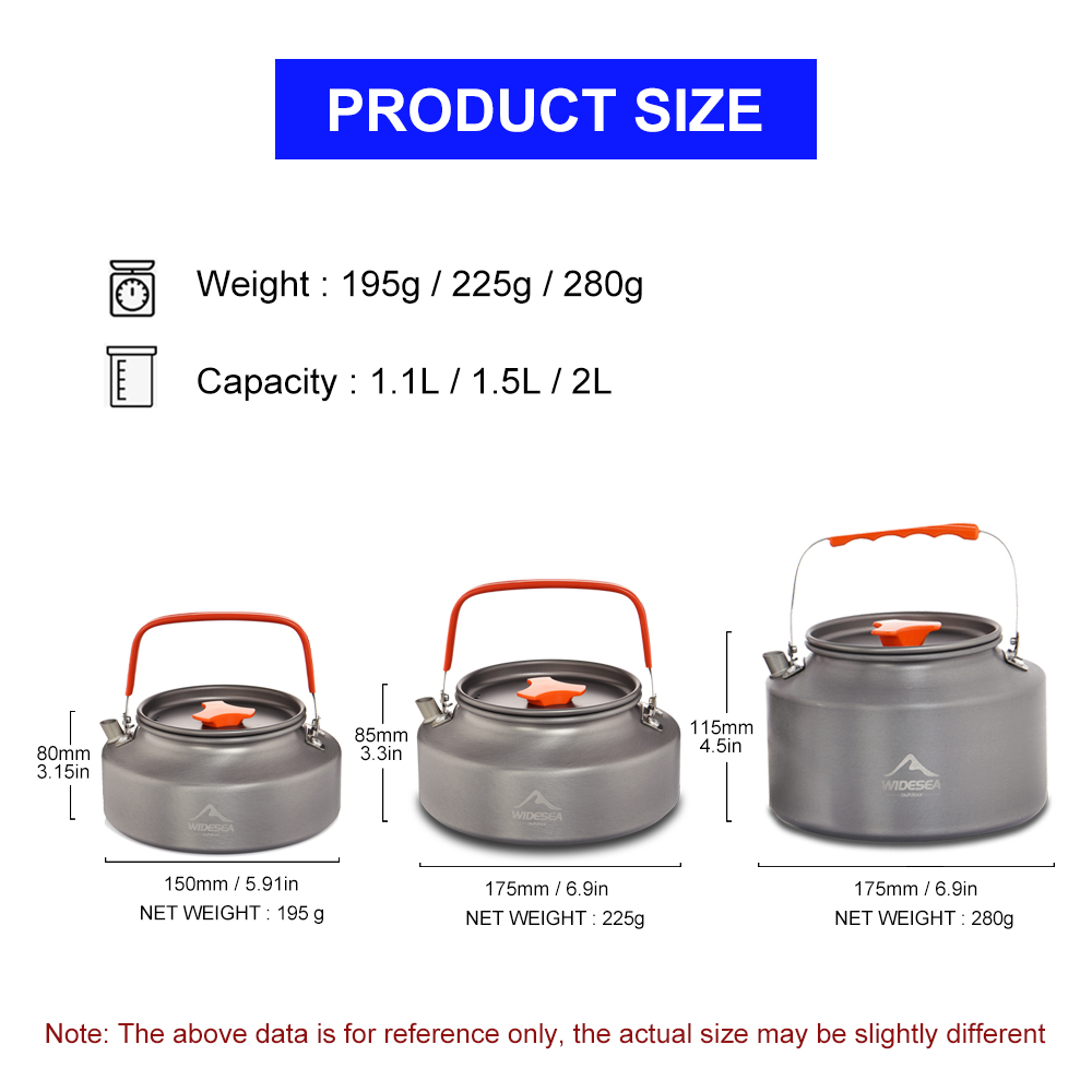 Widesea 1.1L 2L1.5L Camping Wa - Camping Cooking Ware review and price
