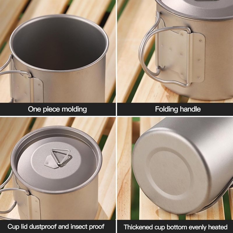 Titanium Camping Mug with Fold - Camping Cooking Handle review and price