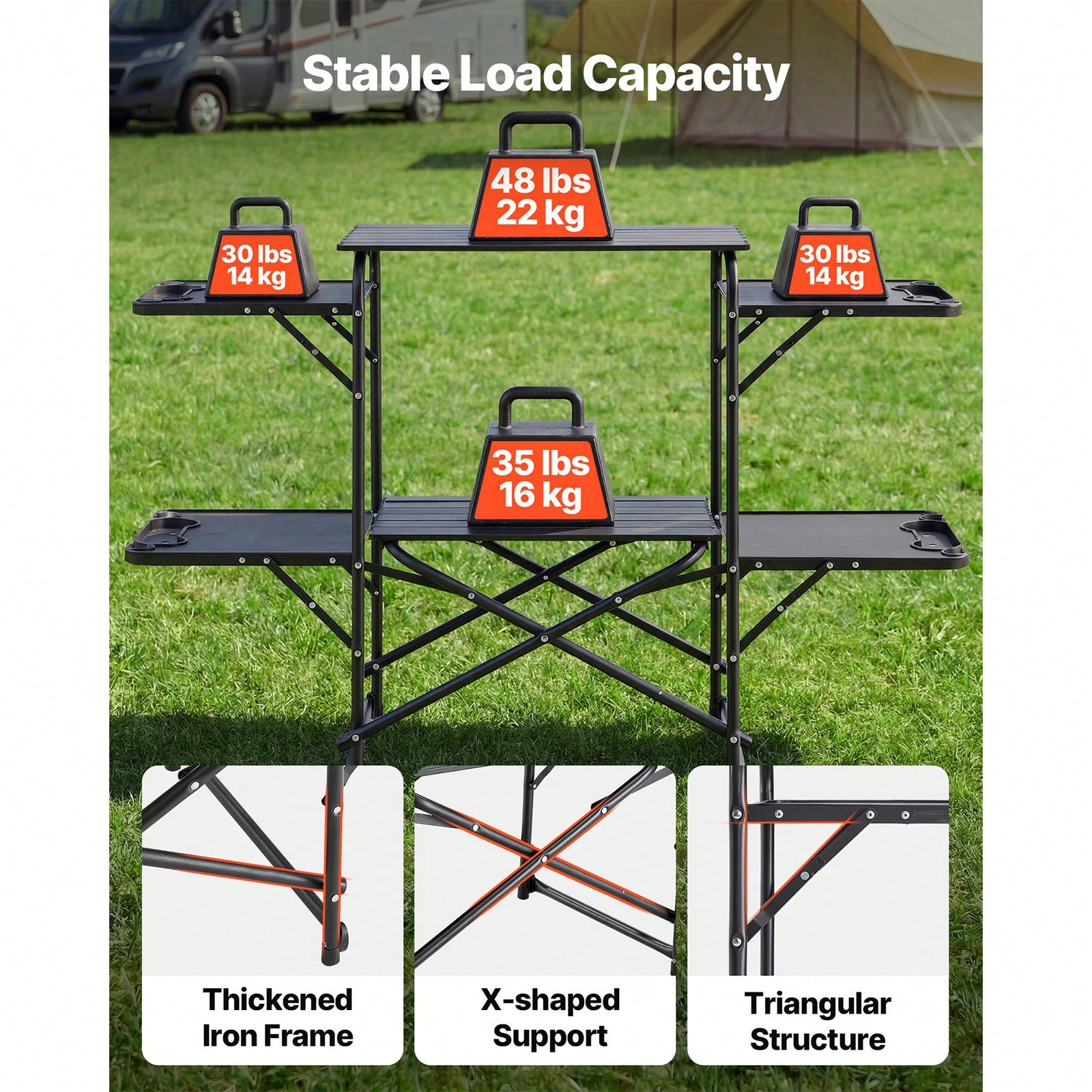 Camping Kitchen Table, Slim-Fo - Camping Outdoor Cooking Table review and price