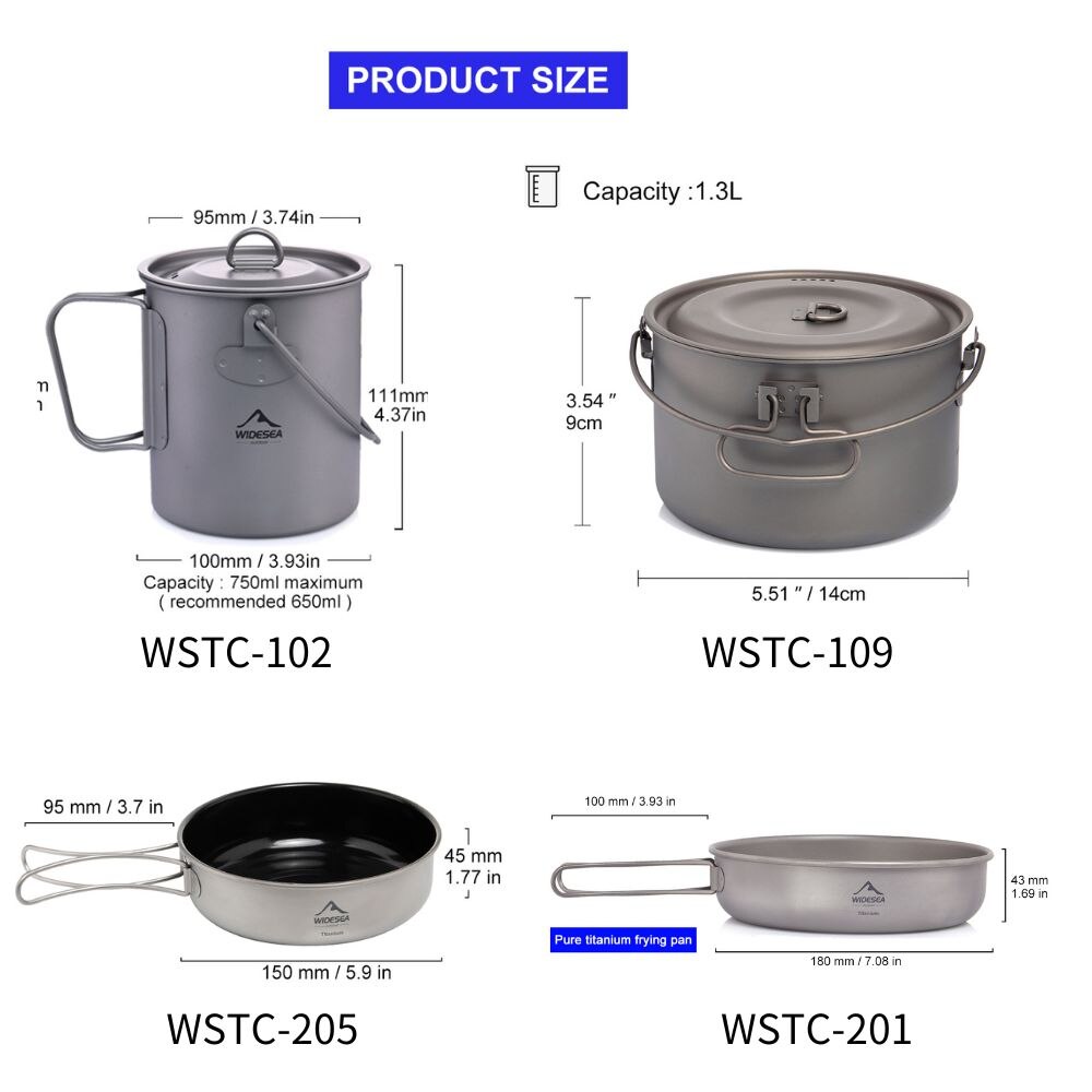 Widesea Camping Tableware Tita - Mess Kit Titanium review and price