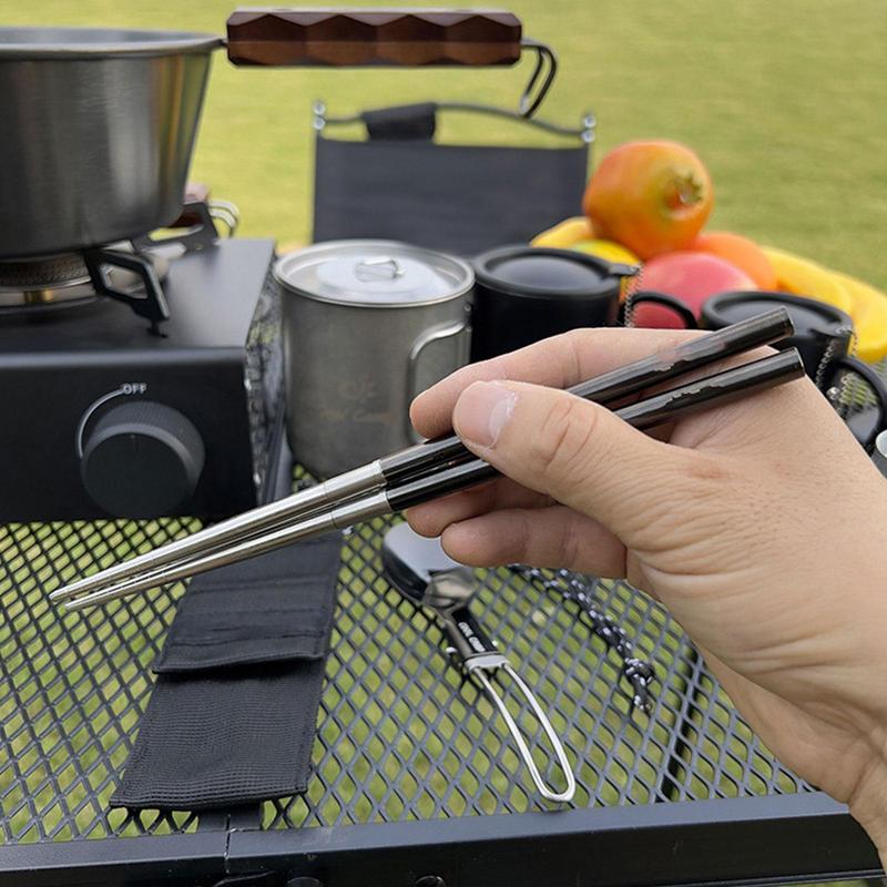 Foldable Spoon Chopsticks Trav - Camping Cooking And Eating Set review and price