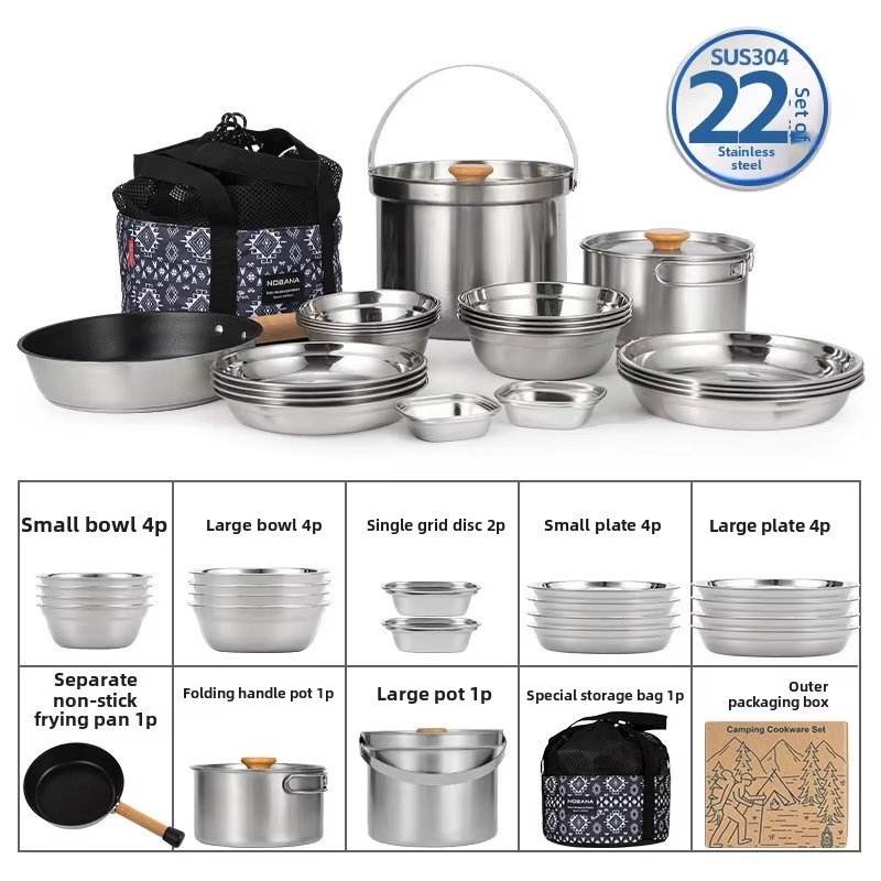 NOBANA Newest Outdoor Stainles - Camping Cooking Ware review and price