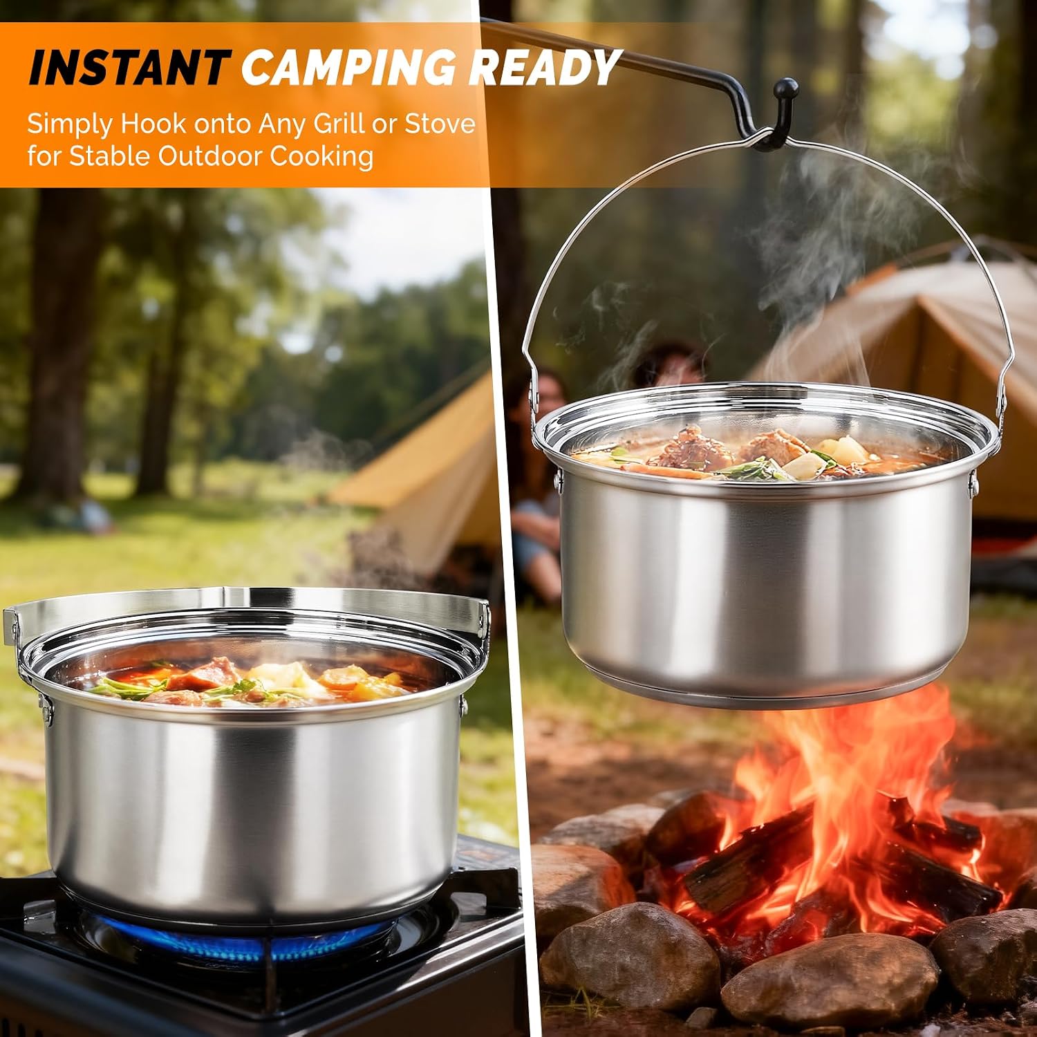 6pcs Cookware Set, 304 Stainle - Campfire Cooking review and price
