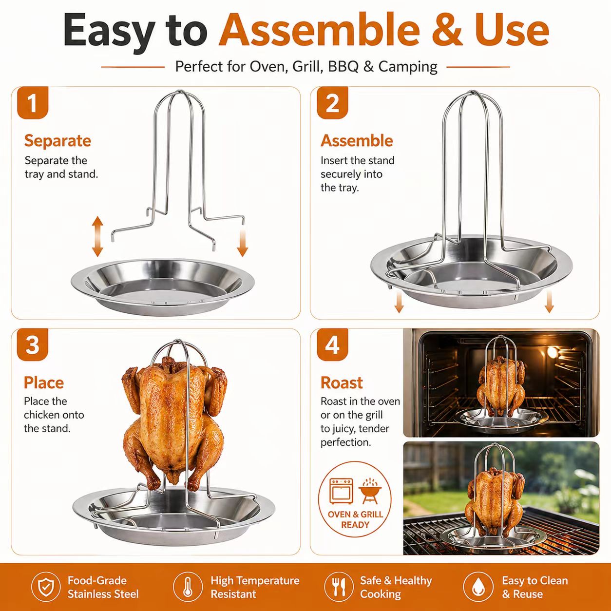 Portable Whole Chicken BBQ Gri - Campfire Cooking review and price