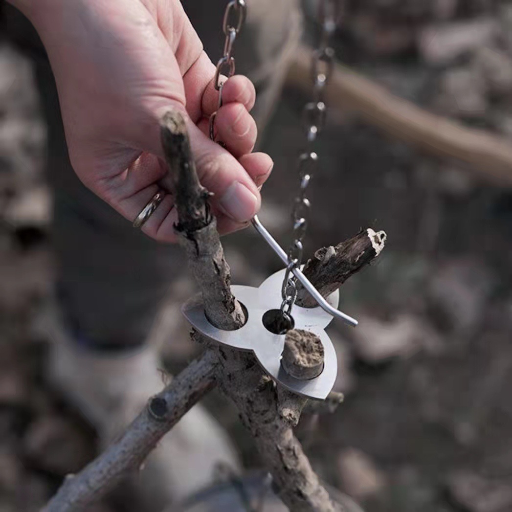 Stainless Steel Camping Tripod - Campfire Cooking review and price