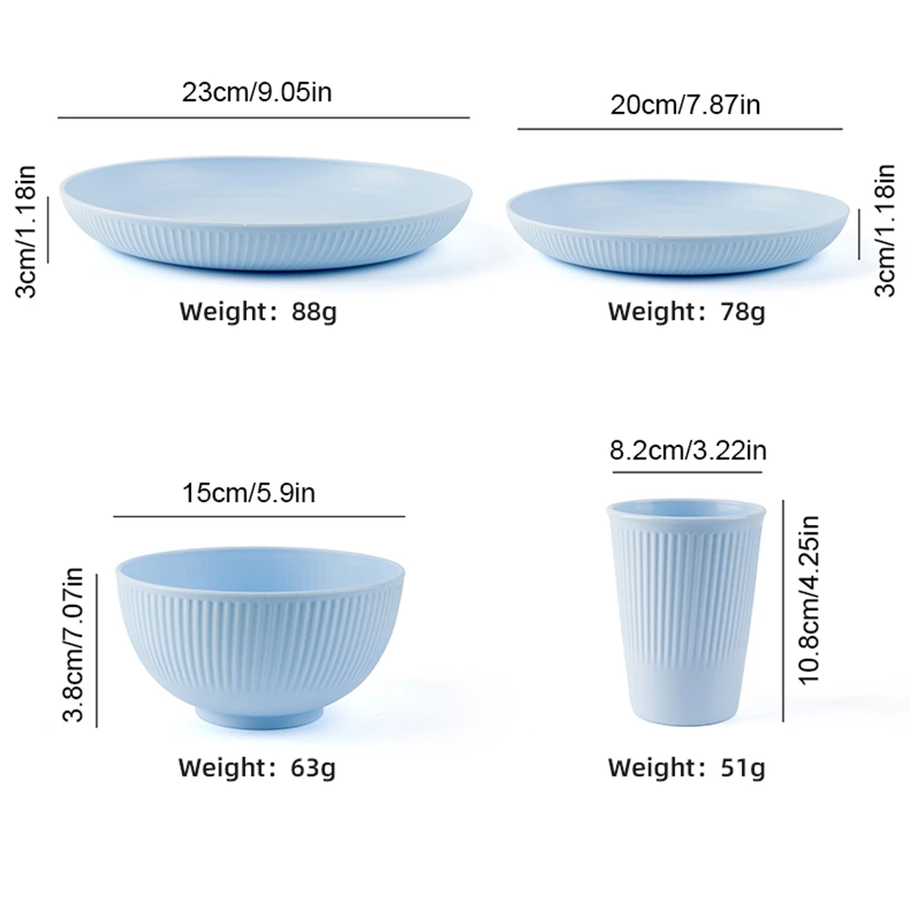 16Pcs Wheat Straw Tablewar Set - Camping Cooking And Eating Set review and price