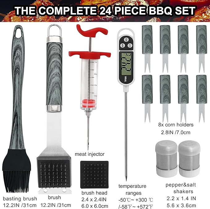 24Pcs Heavy Duty Stainless Ste - Meat Thermometer Camp review and price