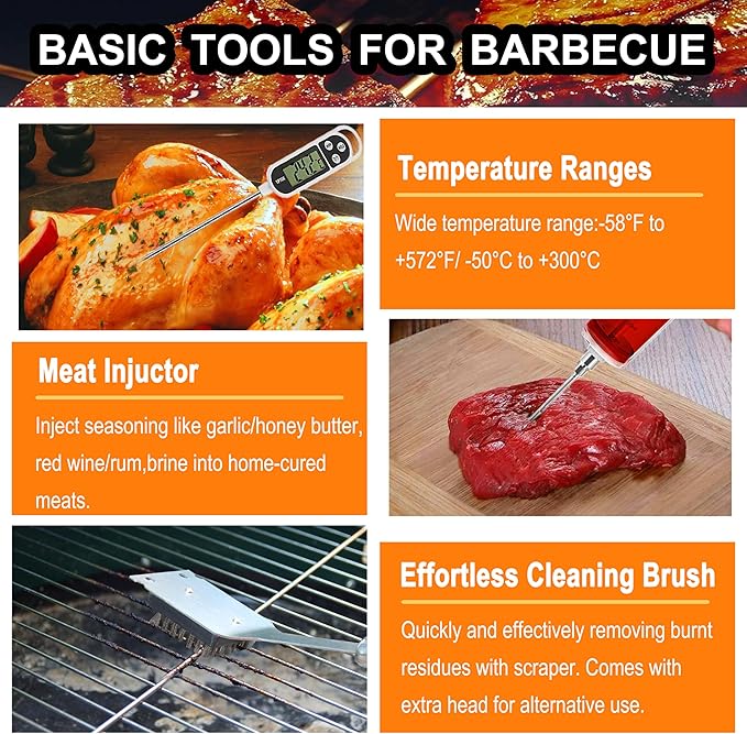 24Pcs Heavy Duty Stainless Ste - Meat Thermometer Camp review and price